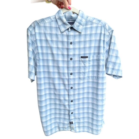 Nautica Jeans Co Mens Plaid Short Sleeved Button Down Shirt size S with Pocket - Picture 6 of 7